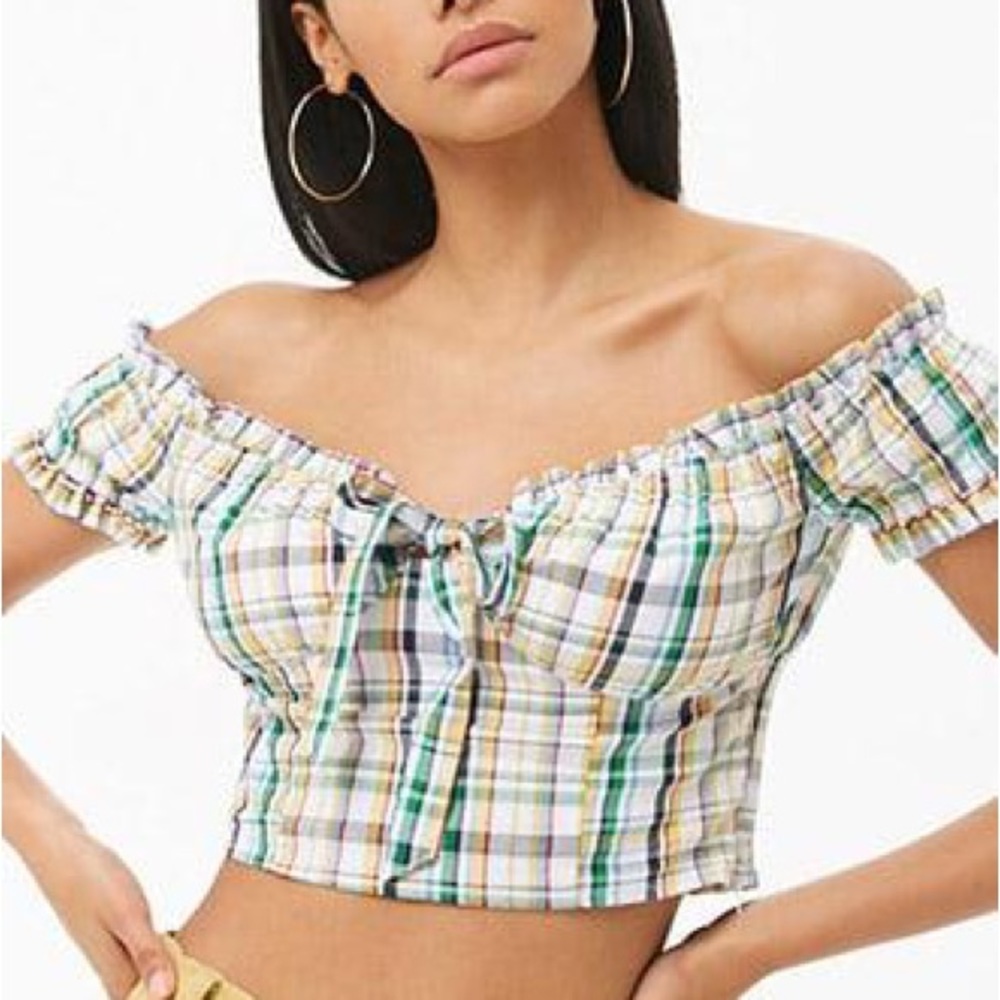 plaid crop top